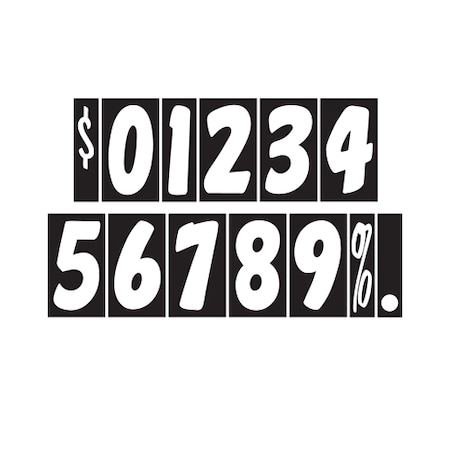 Ez Line 7 1/2" White & Black Adhesive Windshield Numbers: % Pk 119-%